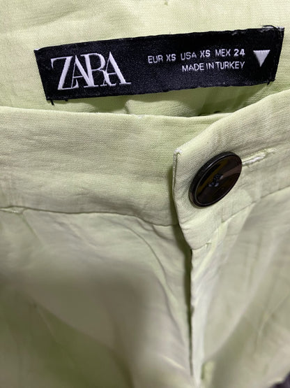 ZARA |XS| WAIST 26| A57| PALE GREEN HIGH-WAISTED WIDE-LEG TECHNICAL UTILITY TROUSERS