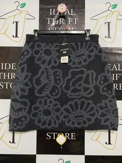 UNIQLO |L| WAIST 30| A57|CHARCOAL GREY FLORAL JACQUARD TECHNICAL UTILITY MINI SKIRT