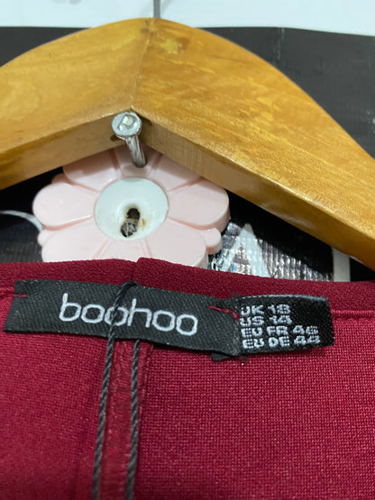 BOOHOO |L| BUST 21| A57| BURGUNDY BLAZER-STYLE TECHNICAL UTILITY MAXI DRESS