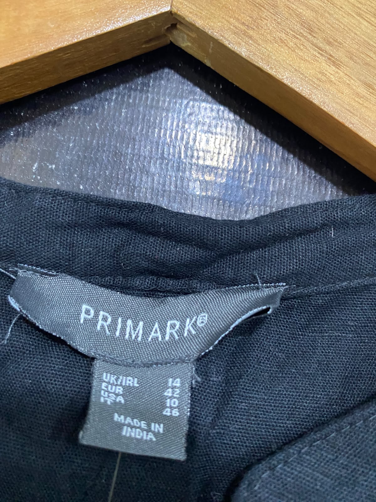 PRIMARK |L| BUST 22| A57| BLACK MANDARIN-COLLAR BUTTON-FRONT TECHNICAL UTILITY MIDI DRESS