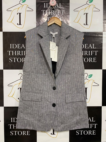 SHOMAJOY |S| BUST 19| A57| GREY SLEEVELESS BLAZER TECHNICAL UTILITY VEST