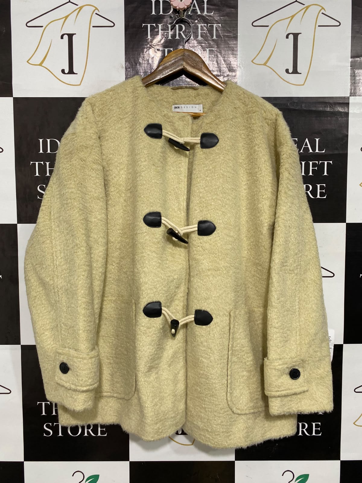 ASOS |M| BUST 26| A57| PALE YELLOW TEXTURED TOGGLE TECHNICAL UTILITY COAT