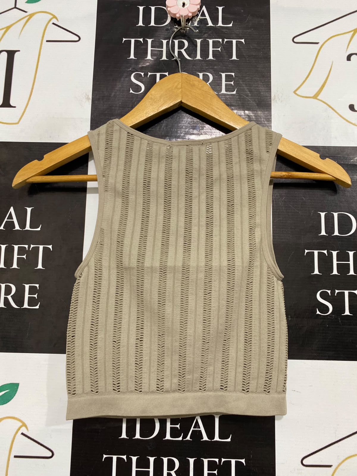 JAY JAYS |XXS| BUST 12| A57| TAUPE RIBBED SEAMLESS TECHNICAL UTILITY CROP TOP