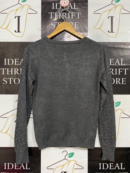 SES |M| BUST 17| A57| CHARCOAL GREY POLKA-DOT TECHNICAL UTILITY CARDIGAN