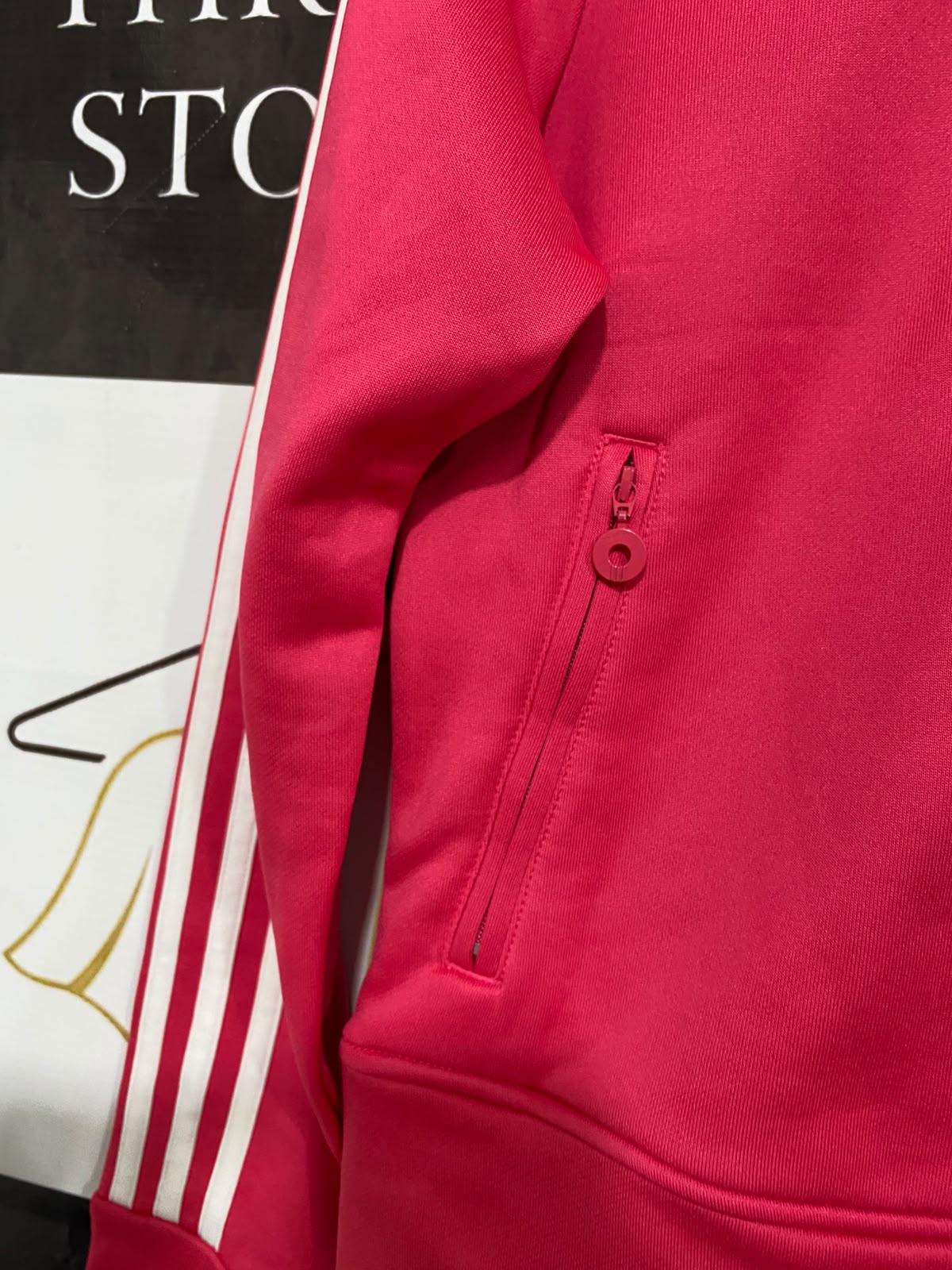 ADIDAS |M| BUST 18| A57| PINK 3-STRIPE STAND-COLLAR TECHNICAL UTILITY TRACK JACKET