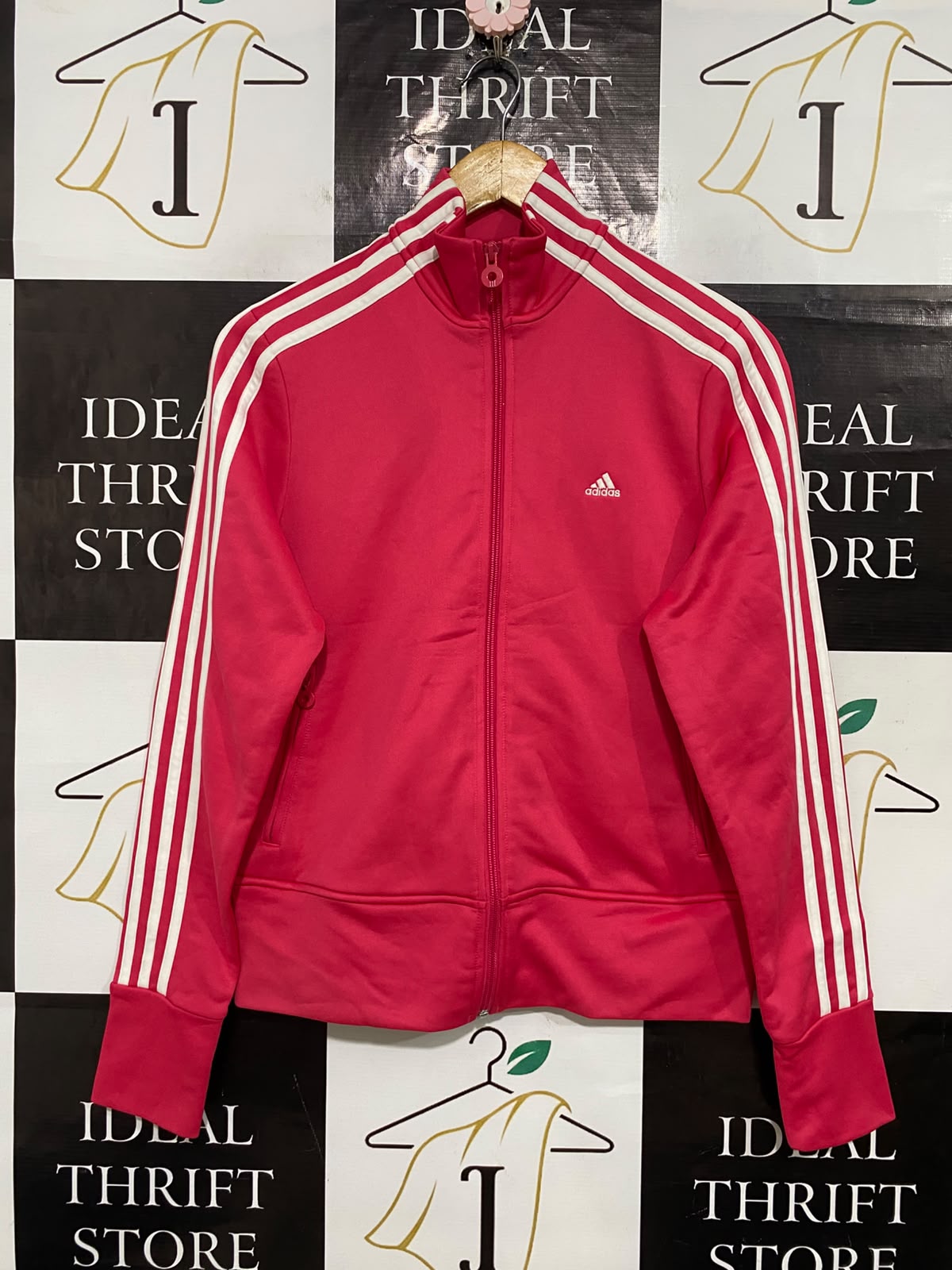 ADIDAS |M| BUST 18| A57| PINK 3-STRIPE STAND-COLLAR TECHNICAL UTILITY TRACK JACKET