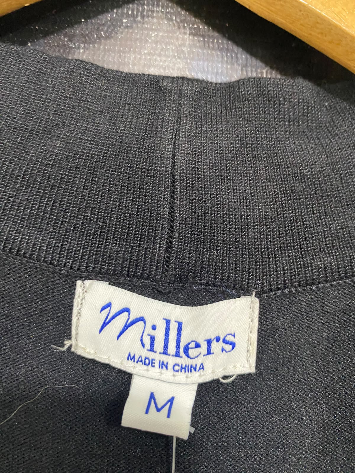 MILLERS |M| BUST 18| A57| BLACK BEADED SHOULDER OPEN-FRONT TECHNICAL UTILITY BOLERO JACKET