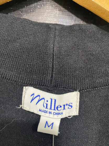 MILLERS |M| BUST 18| A57| BLACK BEADED SHOULDER OPEN-FRONT TECHNICAL UTILITY BOLERO JACKET