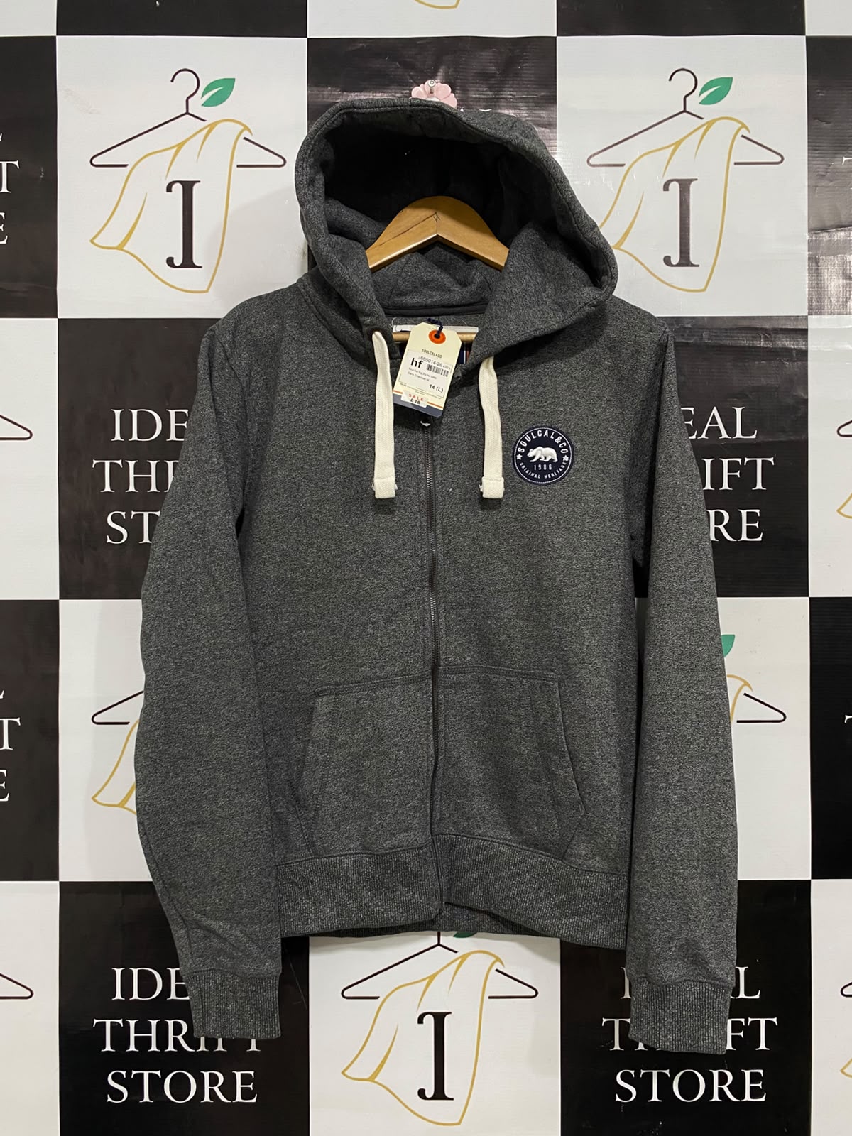 SOULCAL & CO |L| BUST 20| A57| CHARCOAL GREY ZIP-UP HOODED TECHNICAL UTILITY HOODIE