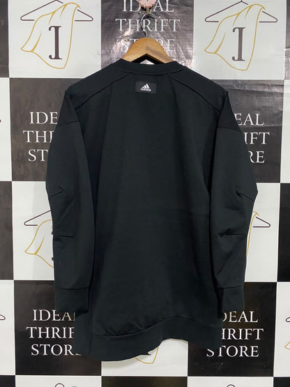 ADIDAS |L| BUST 23| A57| BLACK CREWNECK 3-STRIPE PANEL TECHNICAL UTILITY SWEATSHIRT