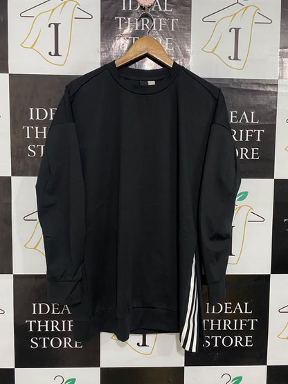 ADIDAS |L| BUST 23| A57| BLACK CREWNECK 3-STRIPE PANEL TECHNICAL UTILITY SWEATSHIRT