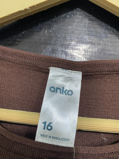 ANKO |L| BUST 19| A57| BROWN SLEEVELESS KNIT TECHNICAL UTILITY TANK TOP