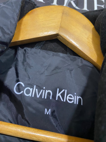 CALVIN KLEIN |M| BUST 19| A57| BLACK QUILTED STAND-COLLAR TECHNICAL UTILITY PUFFER JACKET