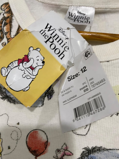 DISNEP |S| BUST 16| A57| WINNIE THE POOH ALL-OVER PRINT TECHNICAL UTILITY CROP T-SHIRT