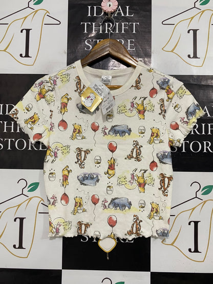 DISNEP |S| BUST 16| A57| WINNIE THE POOH ALL-OVER PRINT TECHNICAL UTILITY CROP T-SHIRT