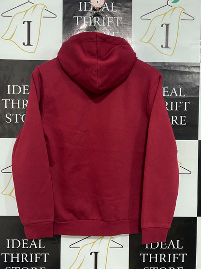 PUMA |XS| BUST 20| A57| BURGUNDY LOGO PULLOVER TECHNICAL UTILITY HOODIE