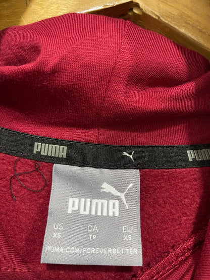 PUMA |XS| BUST 20| A57| BURGUNDY LOGO PULLOVER TECHNICAL UTILITY HOODIE