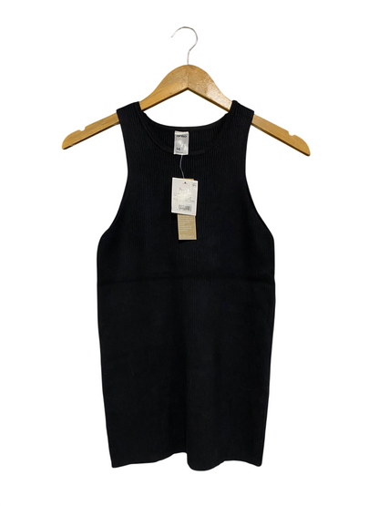 ANKO |S| BUST 14| A57| BLACK HIGH-NECK RIBBED TECHNICAL UTILITY TANK TOP
