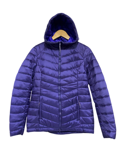 TCHIBO |S| BUST 20| A57| DEEP PURPLE HOODED QUILTED TECHNICAL UTILITY PUFFER JACKET