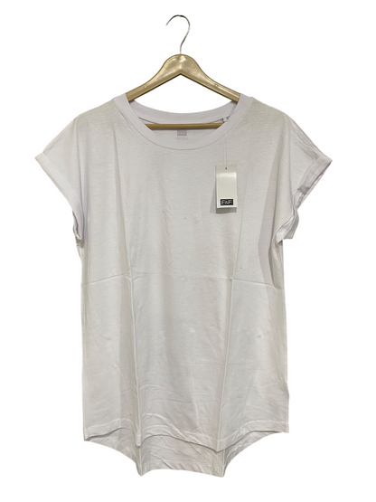 F&F |M| BUST 21| A57| WHITE CREWNECK ROLLED-SLEEVE TECHNICAL UTILITY T-SHIRT
