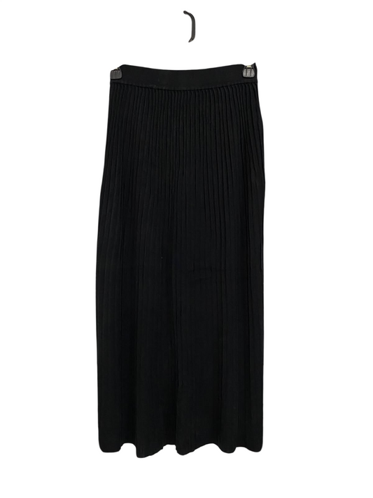 KOOKAI |XS| WAIST 24| A57| BLACK RIBBED-KNIT ELASTIC-WAIST TECHNICAL UTILITY MIDI SKIRT