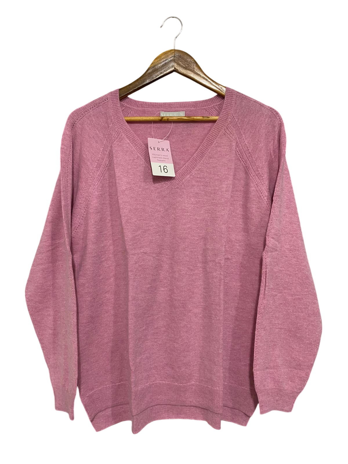 SERRA |L| BUST 22| A58| DUSTY PINK V-NECK TECHNICAL UTILITY SWEATER