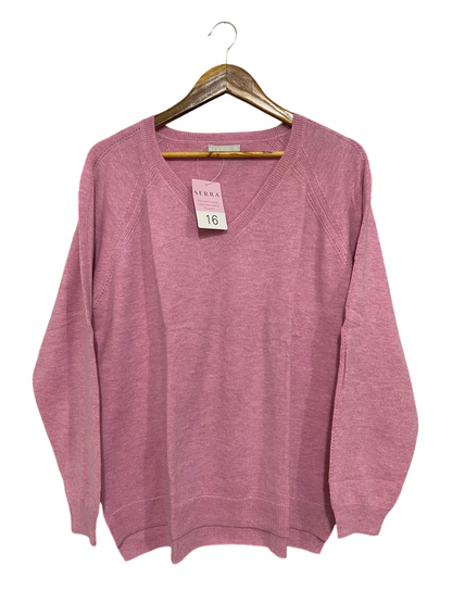 SERRA |L| BUST 22| A58| DUSTY PINK V-NECK TECHNICAL UTILITY SWEATER