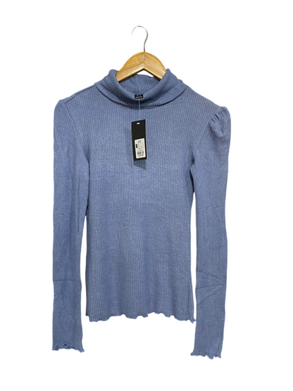 STREETWEAR SOCIETY |S| BUST 15| A58| BLUE RIBBED TURTLENECK TECHNICAL UTILITY TOP