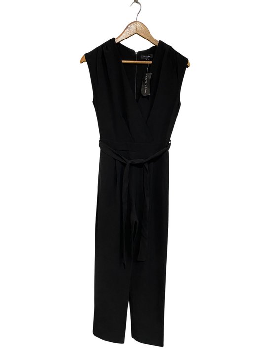 NEW LOOK |S| BUST 16| A58| BLACK SLEEVELESS BELTED TECHNICAL UTILITY JUMPSUIT