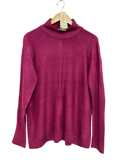 MILLERS |M| BUST 21| A58| MAGENTA MOCK-NECK TECHNICAL UTILITY KNIT SWEATER