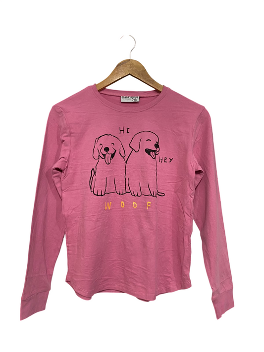 MELBOURNE |S| BUST 17| A58| PINK GRAPHIC LONG-SLEEVE TECHNICAL UTILITY TEE