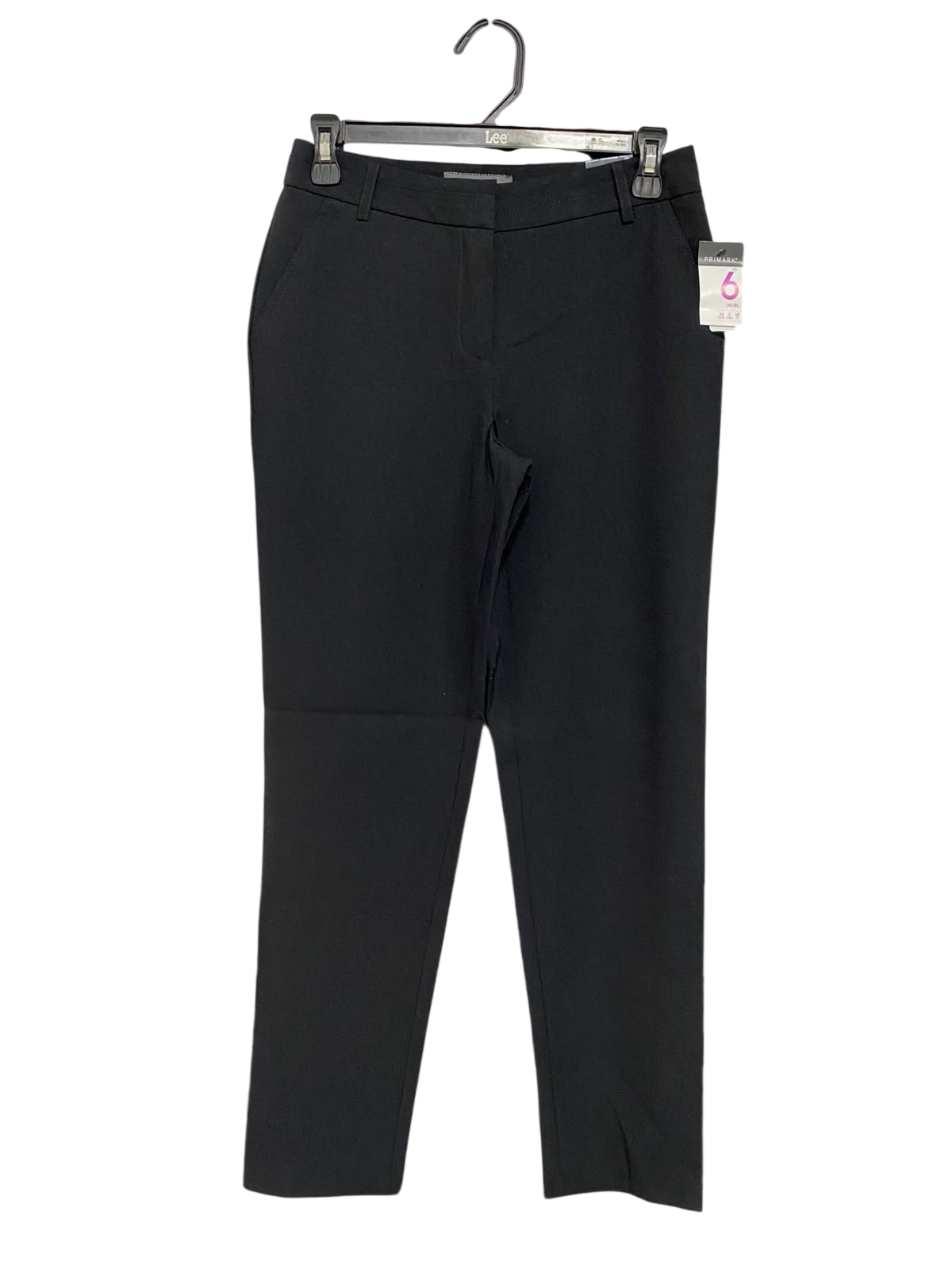 PRIMARK |S| WAIST 28| A58| BLACK TAILORED BELTED TECHNICAL UTILITY TROUSERS