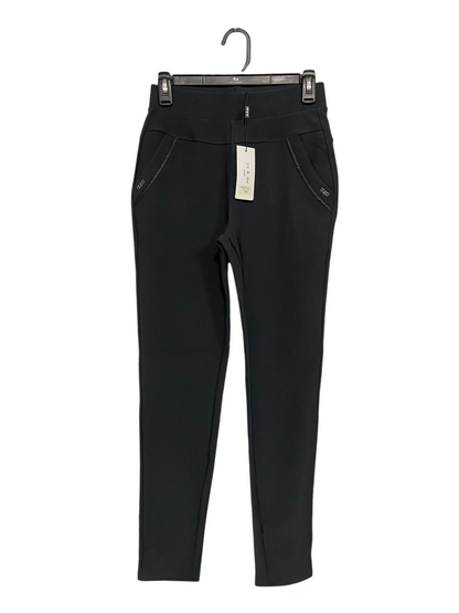 YU & ME |S| WAIST 26| A58| BLACK ZIP-POCKET TECHNICAL UTILITY TROUSERS