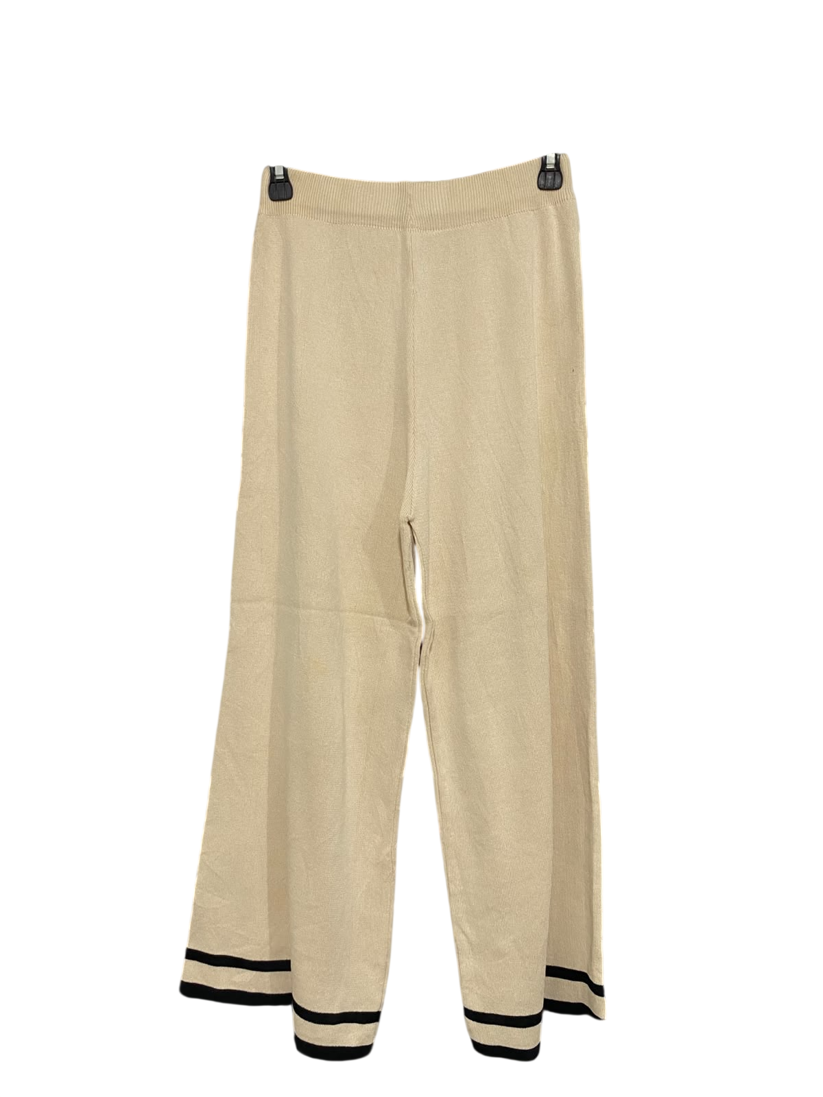 |S| WAIST 26| A58| BEIGE CONTRAST-STRIPE KNIT TECHNICAL UTILITY TROUSERS