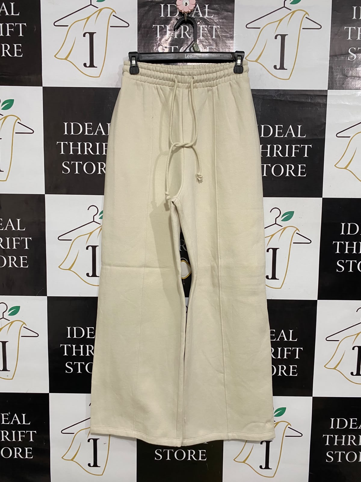 ZARA |S| BUST 26| A58| BEIGE WIDE-LEG DRAWSTRING TECHNICAL UTILITY SWEATPANTS
