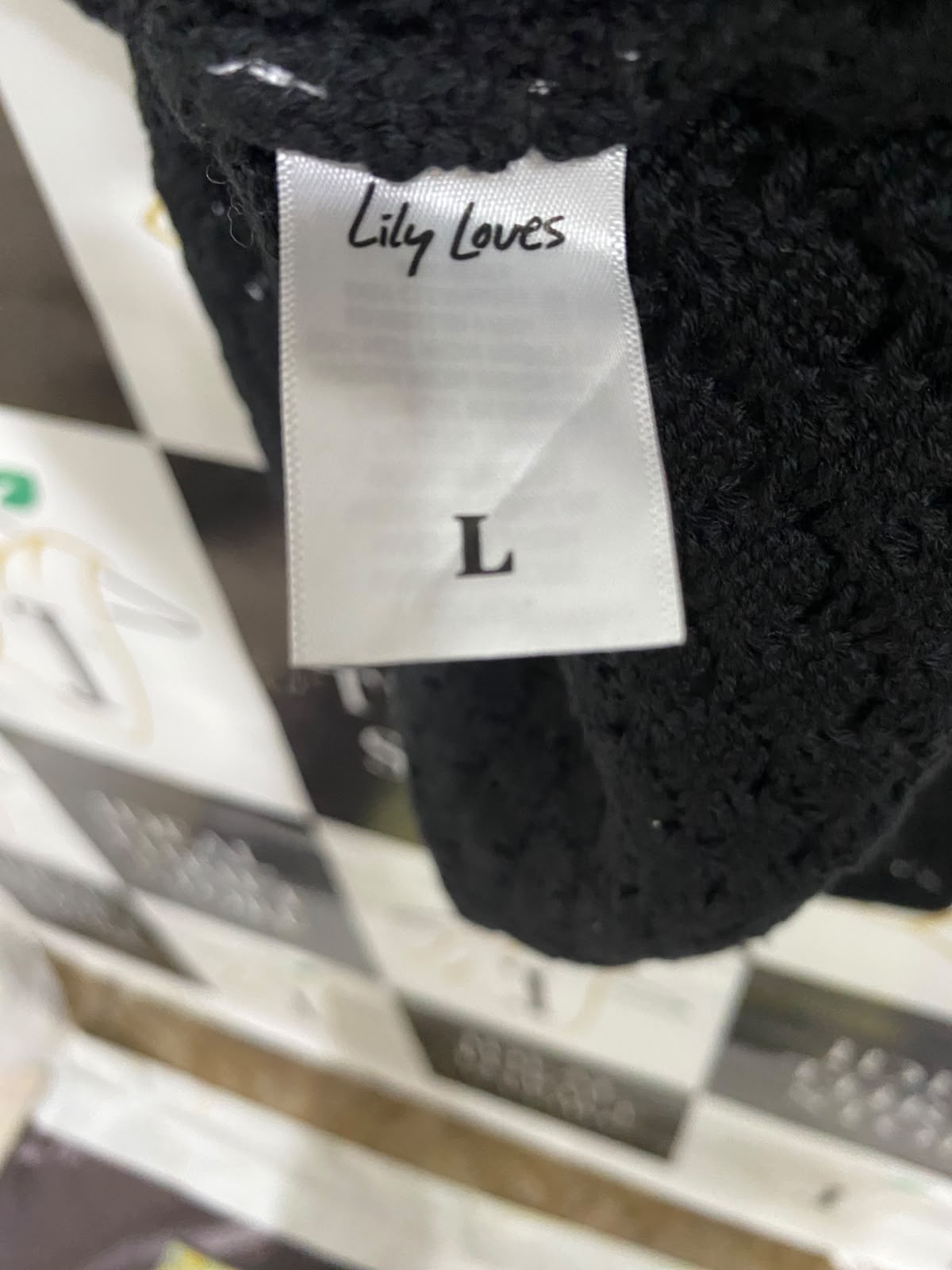 LILY LOVES |L| WAIST 32| A58| BLACK CROCHET-KNIT DRAWSTRING TECHNICAL UTILITY MIDI SKIRT