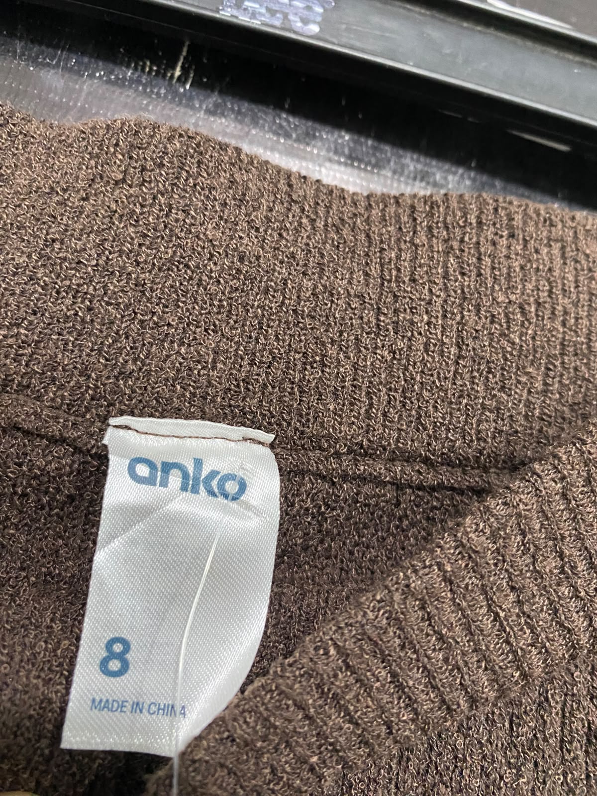 ANKO |M| WAIST 28| A58| BROWN RIBBED KNIT DRAWSTRING TECHNICAL UTILITY TROUSERS