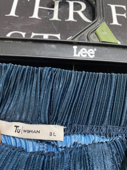 TU WOMAN |S| WAIST 26| A58| TEAL PLEATED OMBRE-EFFECT DRAWSTRING TECHNICAL UTILITY TROUSERS