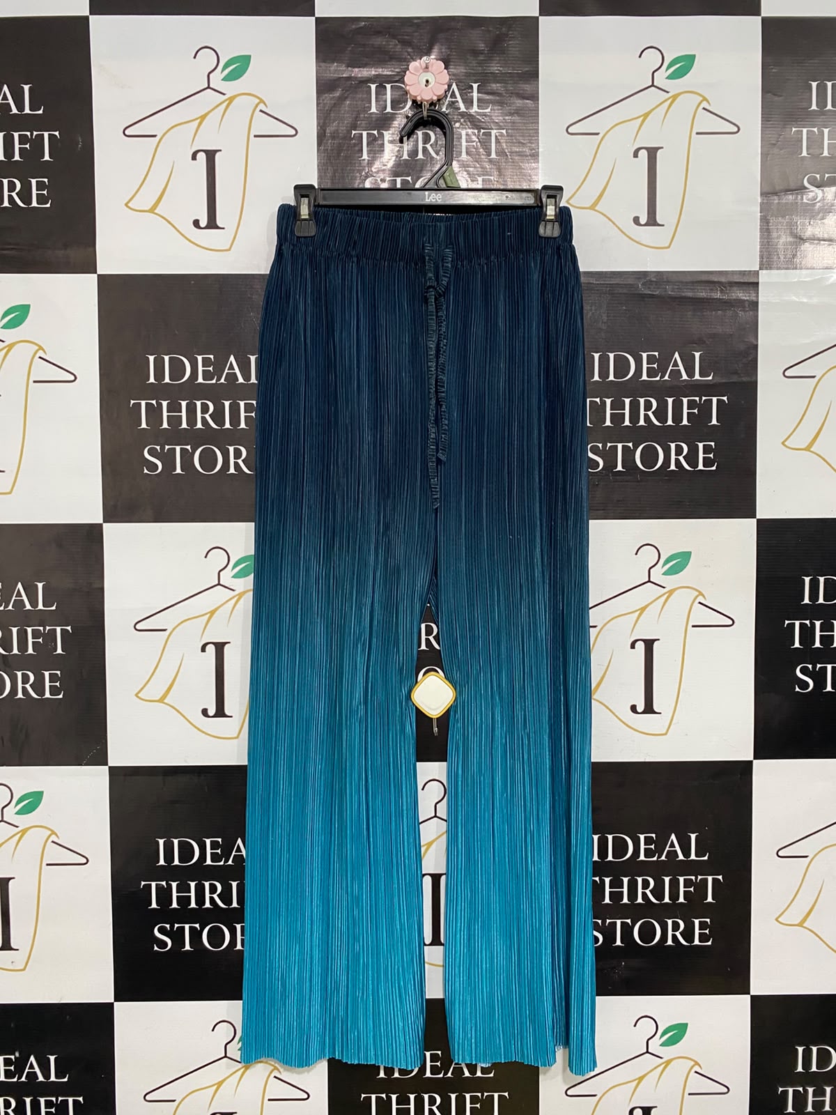 TU WOMAN |S| WAIST 26| A58| TEAL PLEATED OMBRE-EFFECT DRAWSTRING TECHNICAL UTILITY TROUSERS