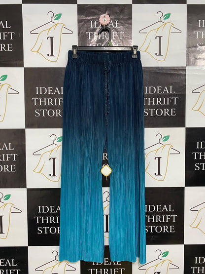 TU WOMAN |S| WAIST 26| A58| TEAL PLEATED OMBRE-EFFECT DRAWSTRING TECHNICAL UTILITY TROUSERS
