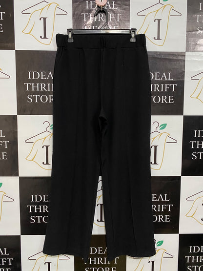 |XL| WAIST 30| A58| BLACK CENTER-SEAM WIDE-LEG TECHNICAL UTILITY TROUSERS