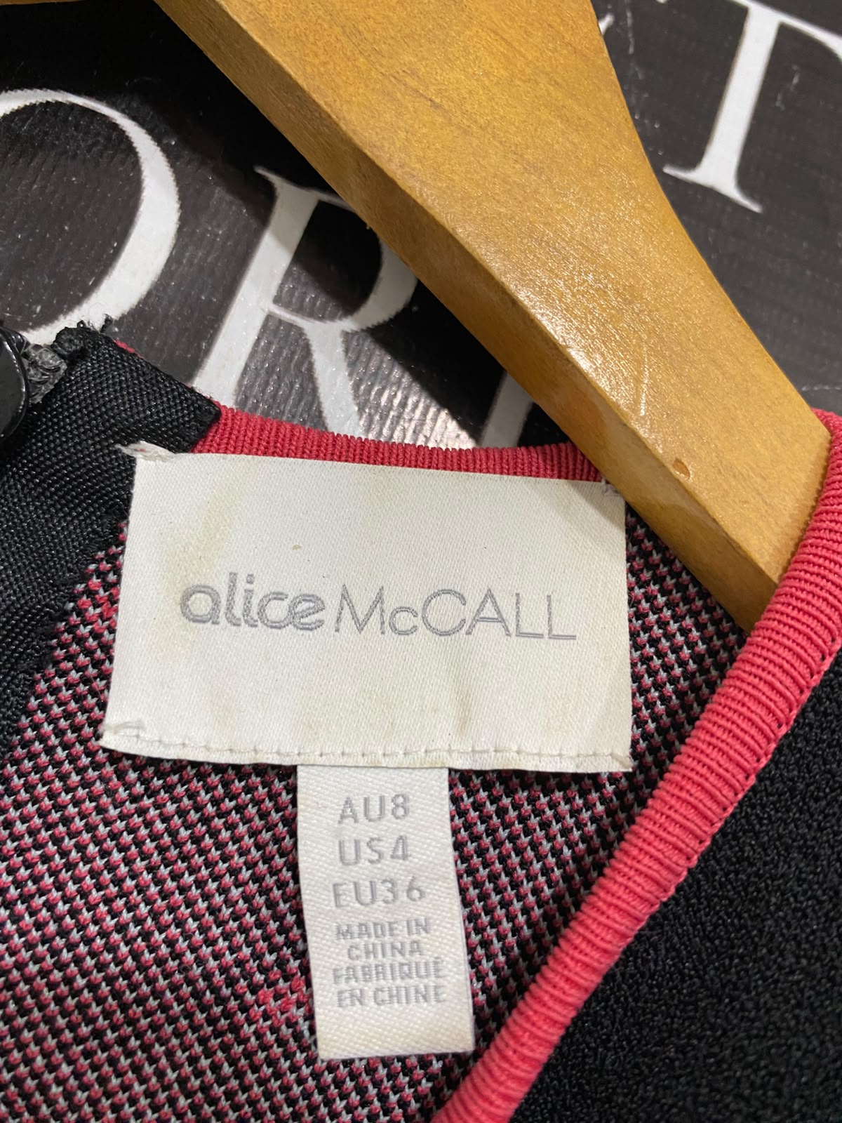 ALICE MCCALL |S| BUST 14| A58| BLACK FLORAL-EMBROIDERED KNIT TECHNICAL UTILITY MIDI DRESS