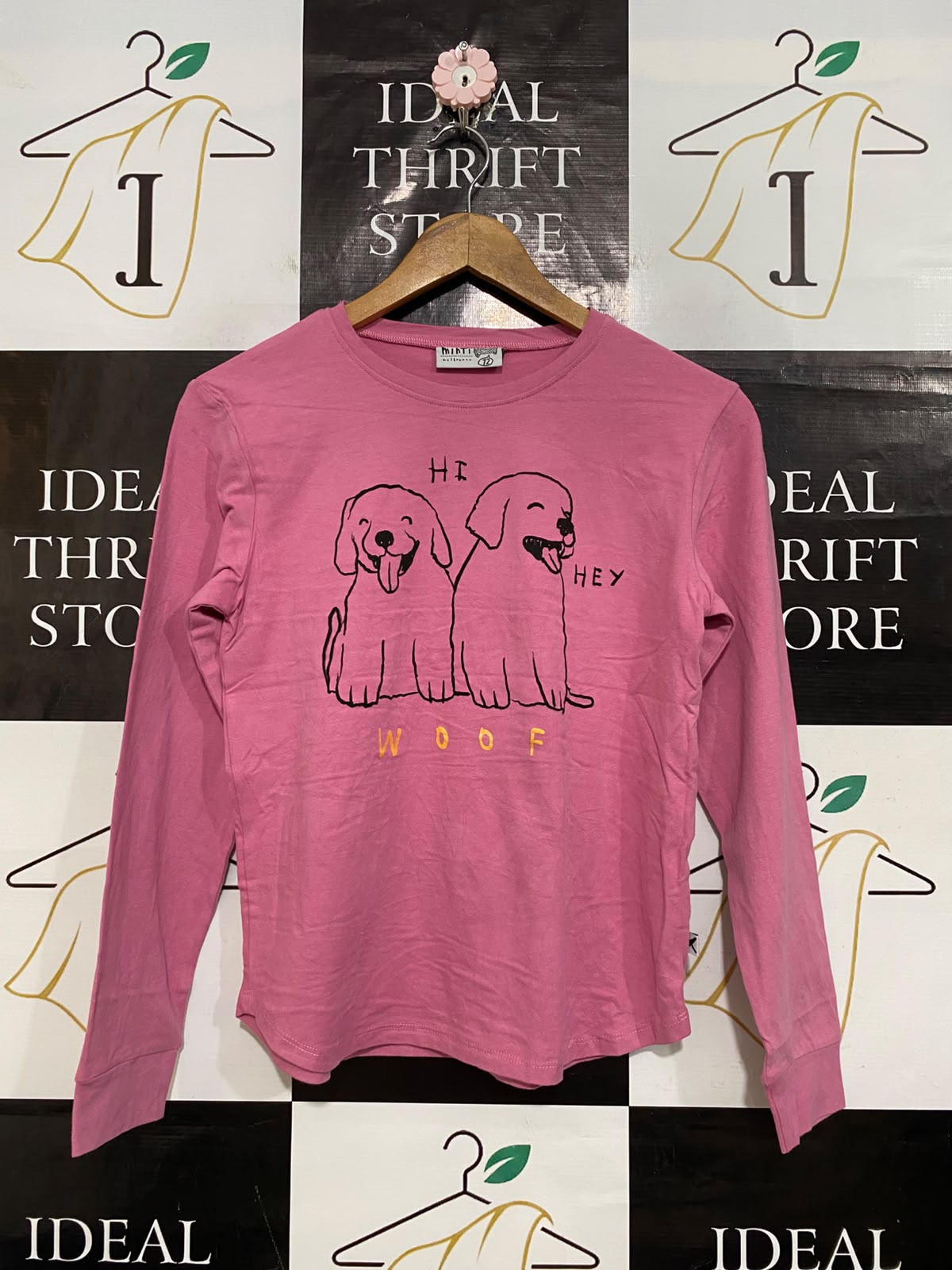 MELBOURNE |S| BUST 17| A58| PINK GRAPHIC LONG-SLEEVE TECHNICAL UTILITY TEE
