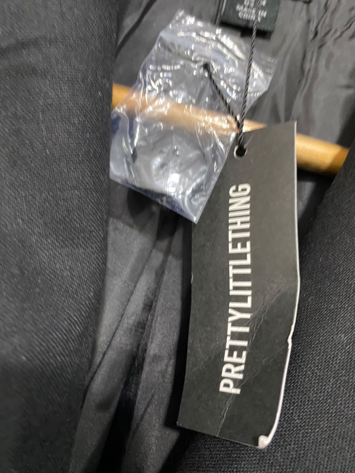 PRETTYLITTLE THING |S| BUST 16| A58| BLACK ASYMMETRIC TAILORED TECHNICAL UTILITY BLAZER