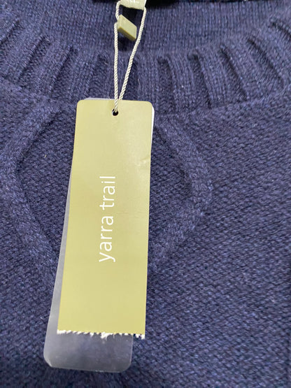 YARRA TRAIL |XL| BUST 23| A58| NAVY BLUE CABLE-KNIT SLEEVELESS TECHNICAL UTILITY VEST