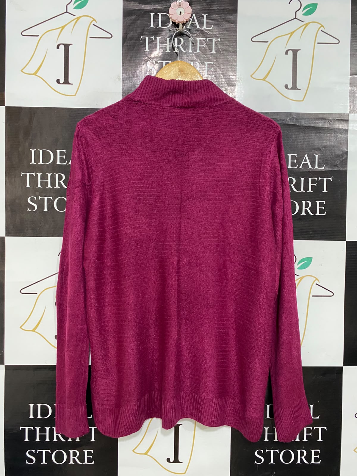 MILLERS |M| BUST 21| A58| MAGENTA MOCK-NECK TECHNICAL UTILITY KNIT SWEATER