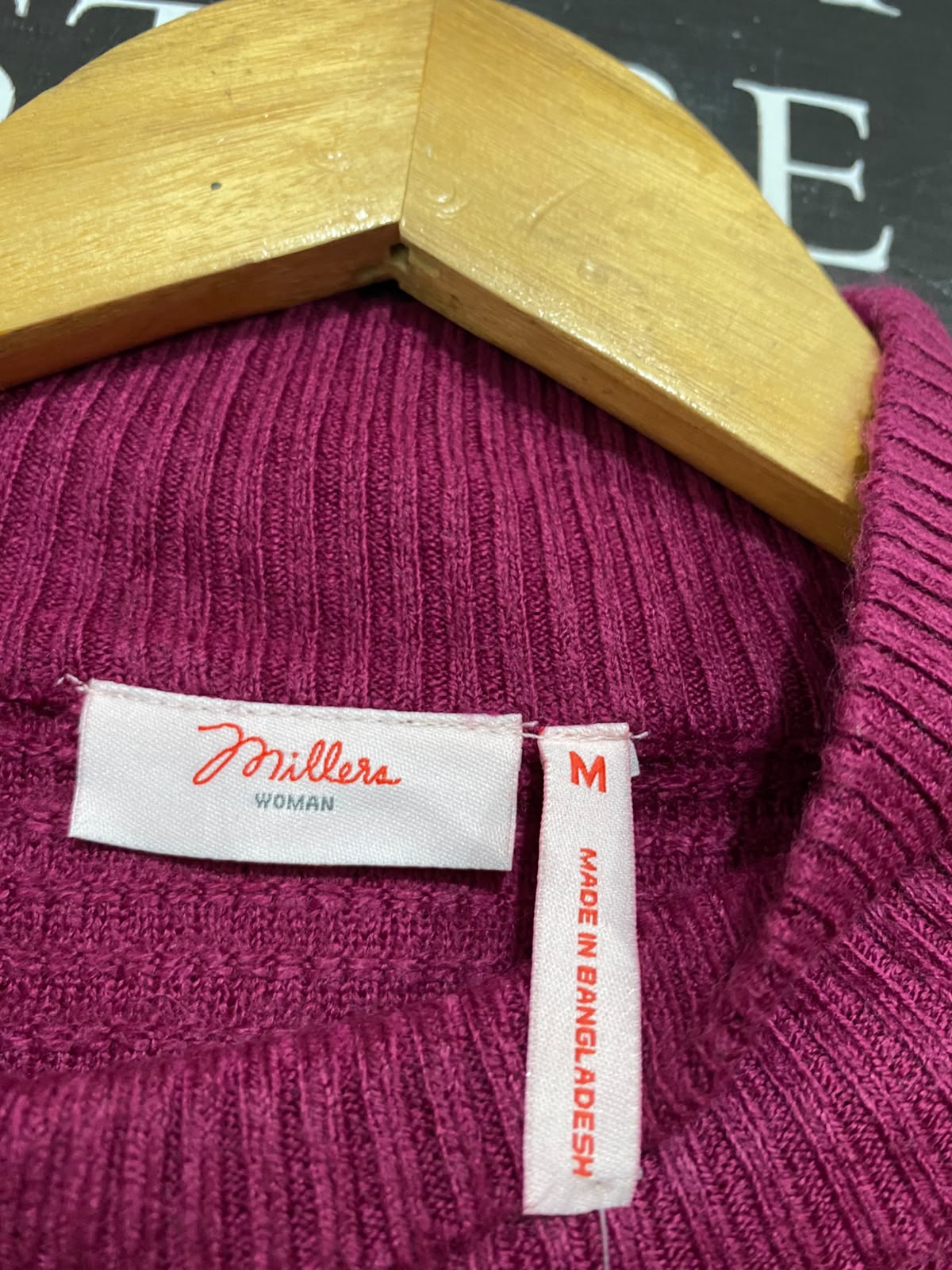 MILLERS |M| BUST 21| A58| MAGENTA MOCK-NECK TECHNICAL UTILITY KNIT SWEATER