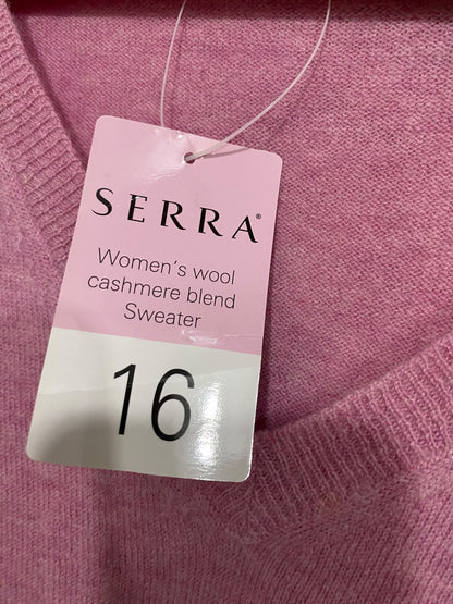 SERRA |L| BUST 22| A58| DUSTY PINK V-NECK TECHNICAL UTILITY SWEATER