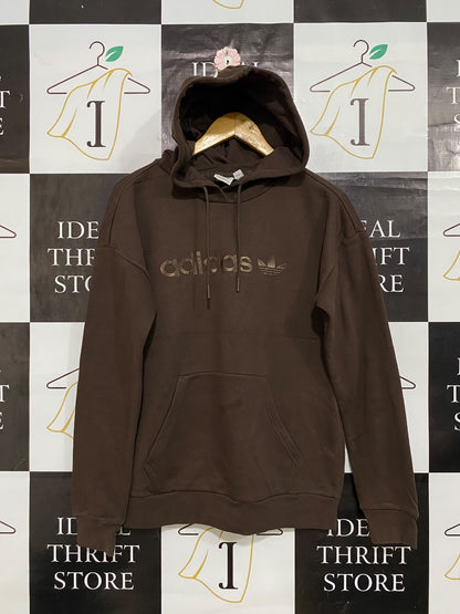 ADIDAS |L| BUST 20| A58| BROWN EMBOSSED-LOGO TECHNICAL UTILITY HOODIE
