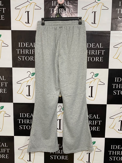 |S| WAIST 28| A57| GREY HEATHERED DRAWSTRING FLARE TECHNICAL UTILITY SWEATPANTS